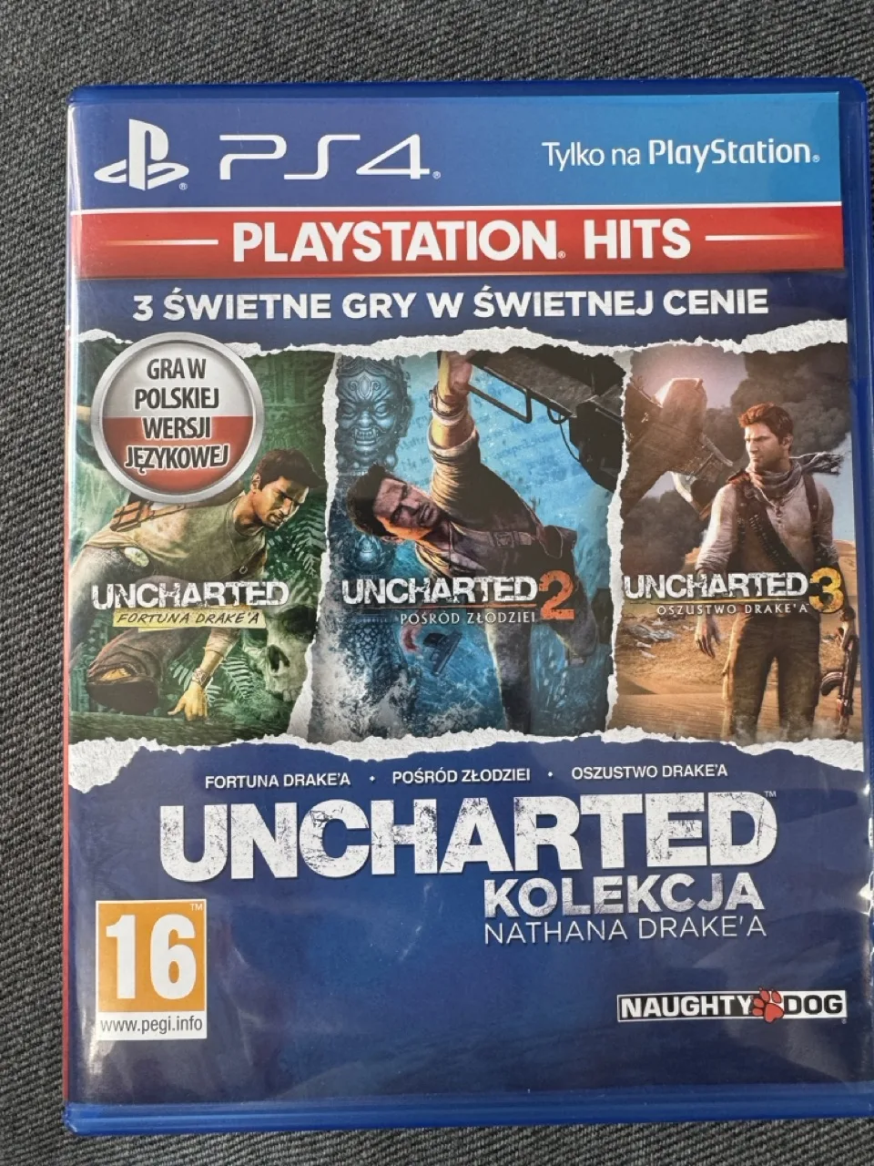 Uncharted: Kolekcja Nathana Drake'a (PS4) okładka wydania pudełkowego, wersja PL, zdjęcie 1